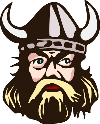 Viking head with horn clipart