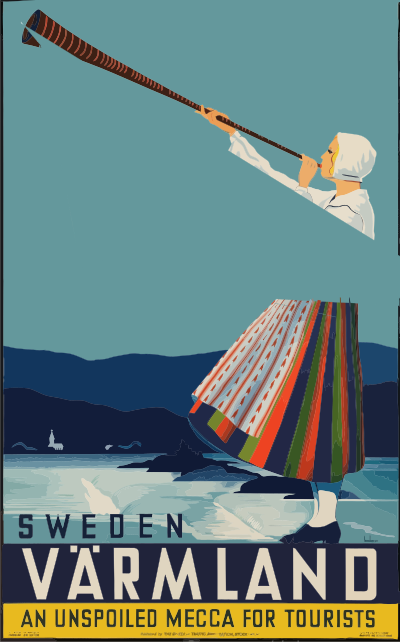 Vintage Travel Poster Sweden clipart