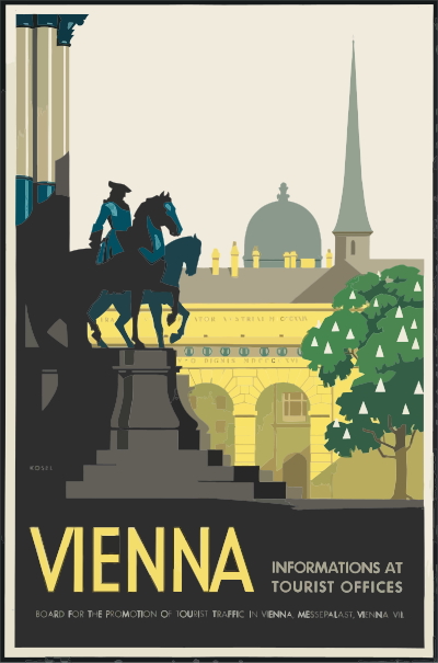 Vintage Travel Poster Vienna clipart