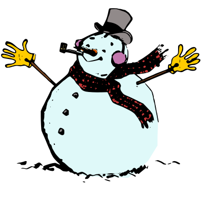 Vintage Two Ball Snowman clipart
