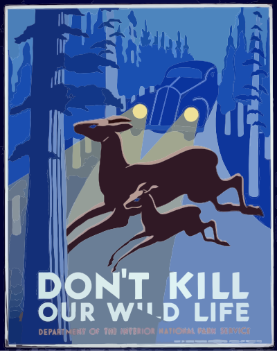 Vintage Wildlife Animal Poster clipart