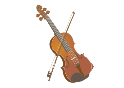 Violin and bow (#1) clipart