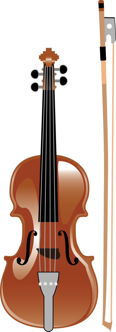 Violin and bow (#2) clipart