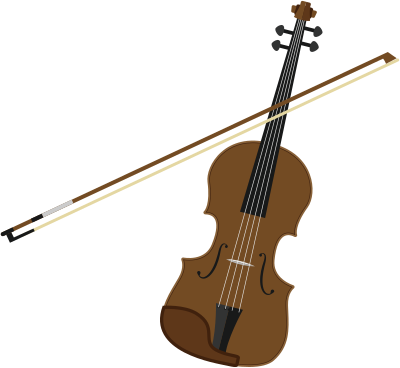 Violin and bow (#3) clipart