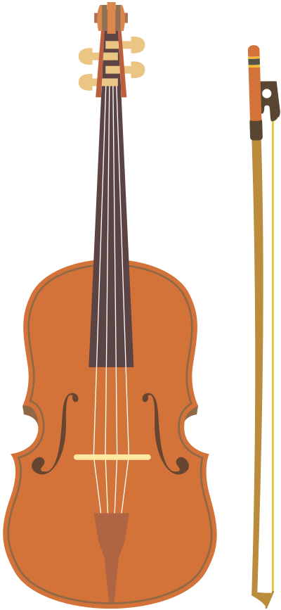 Violin and bow (#4) clipart