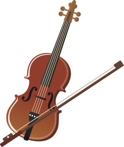 Violin and bow (#5) clipart