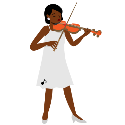 Violonist girl from Africa clipart