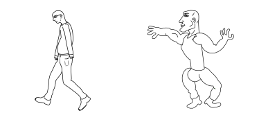 Virgin vs. Chad basic template clipart