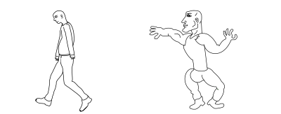 Virgin vs. Chad very basic template clipart