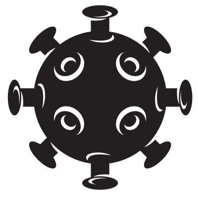 Virus bacteria silhouette clipart