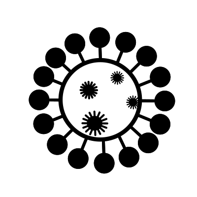 Virus covid black spikes clipart
