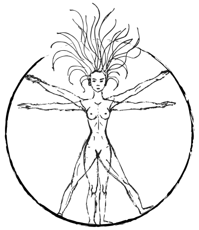 Vitruvian Woman By Victoria Borodinova With Sketched Circle clipart