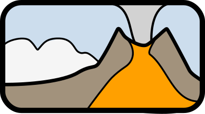 Volcano-scene clipart