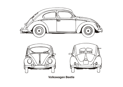 Volkswagen Beetle, year 1952 clipart
