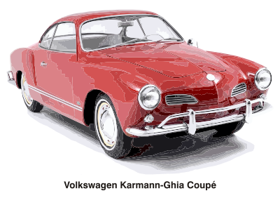 Volkswagen Karmann-Ghia Coupe (Type 14), year 1963 clipart