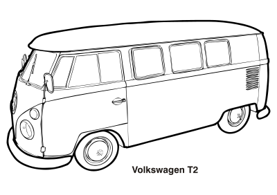 Volkswagen Transporter T2, year 1969 clipart