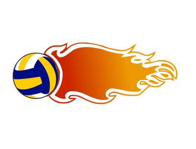 Volleyball Flames clipart