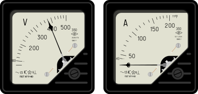Voltmeter and ammeter clipart