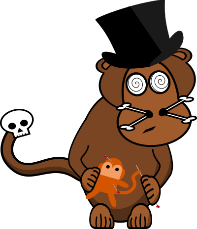 Voodoo monkey priest clipart