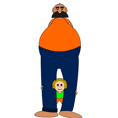 Vovo gigante e seu neto clipart
