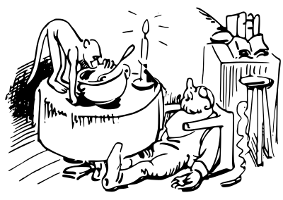 W Busch Der Haarbeutel 61 clipart