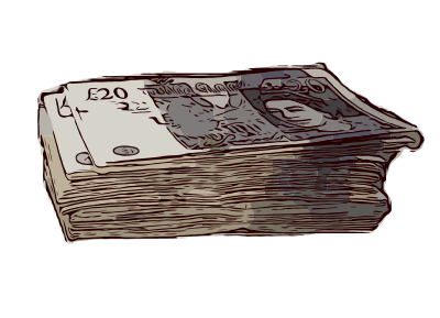 Wad of Cash - GB Pounds clipart
