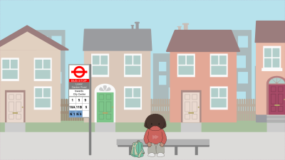 Waiting for the bus clipart