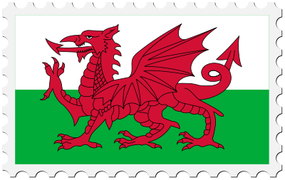Wales flag stamp clipart