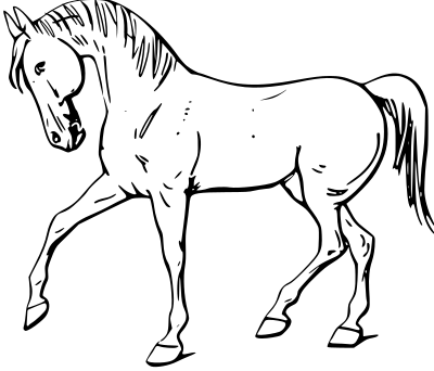 Walking horse outline clipart