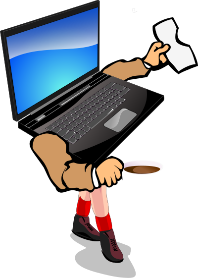 Walking Laptop clipart
