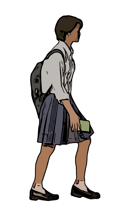 Walking School Girl clipart