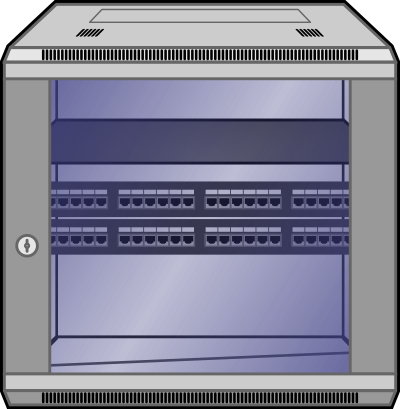 Wall-mounted Network Rack clipart