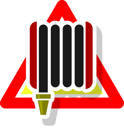 Warning armed fire tap icon clipart