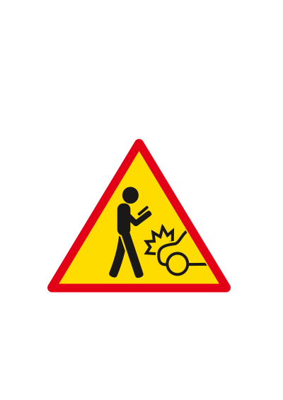 Warning attention ignore the phone clipart