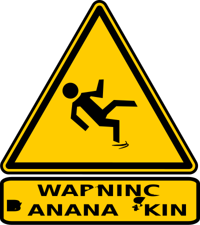 Warning banana skin clipart