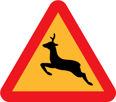 Warning Deer Roadsign clipart