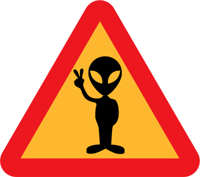 Warning for aliens clipart