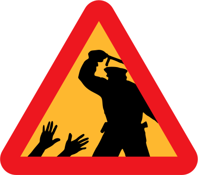 Warning for police brutality clipart
