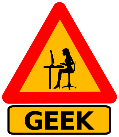 Warning geek woman clipart