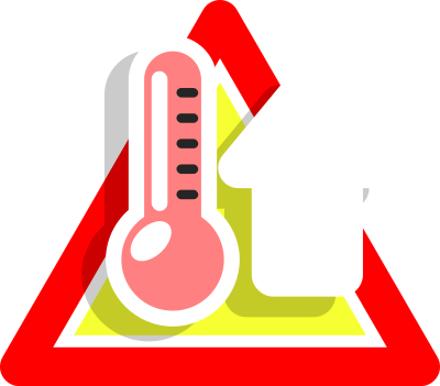 Warning high temperature icon clipart