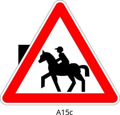 Warning Horse Riding Sign clipart