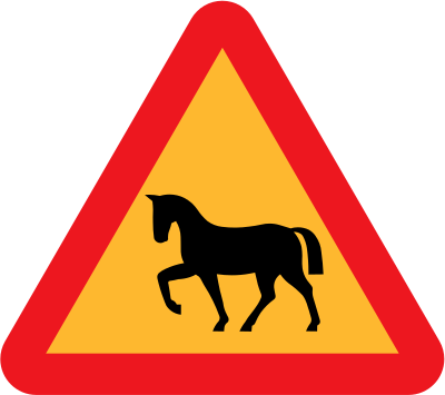 Warning Horses Roadsign clipart