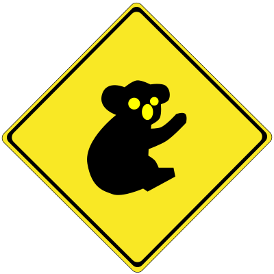 Warning koalas ahead clipart