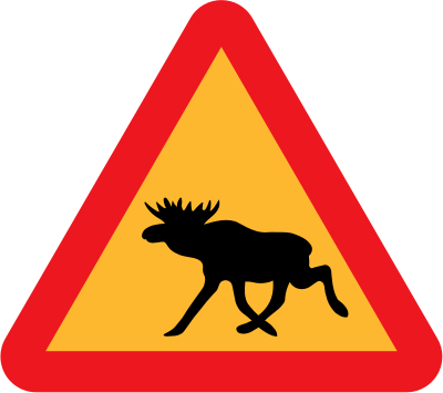 Warning Moose Roadsign clipart