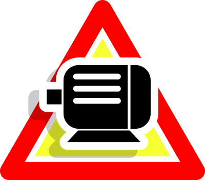 Warning motor icon clipart