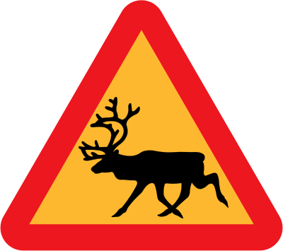 Warning Reindeer Roadsign clipart