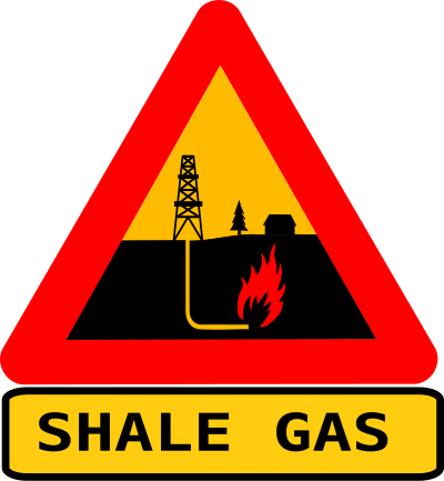Warning shale gas with text clipart