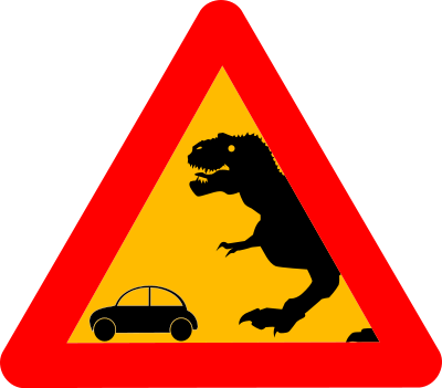 Warning tyrannausaurus-rex clipart