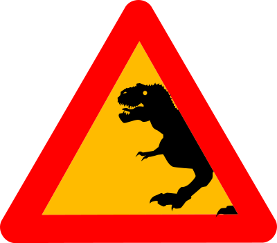 Warning tyrannosaurusrex clipart