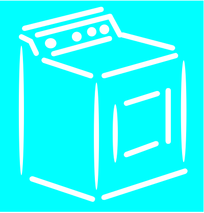 Washing machine - white stroke clipart